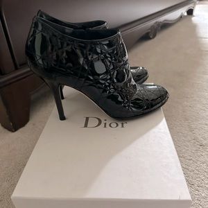 Dior leather black booties size 39.5